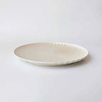 有田焼 | 白泡化粧 片菊彫 プレート 23cm/9.05inch 日本製