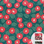 撥水加工 万能風呂敷 100×100cm つばき柄 モスグリーン 竹久夢二