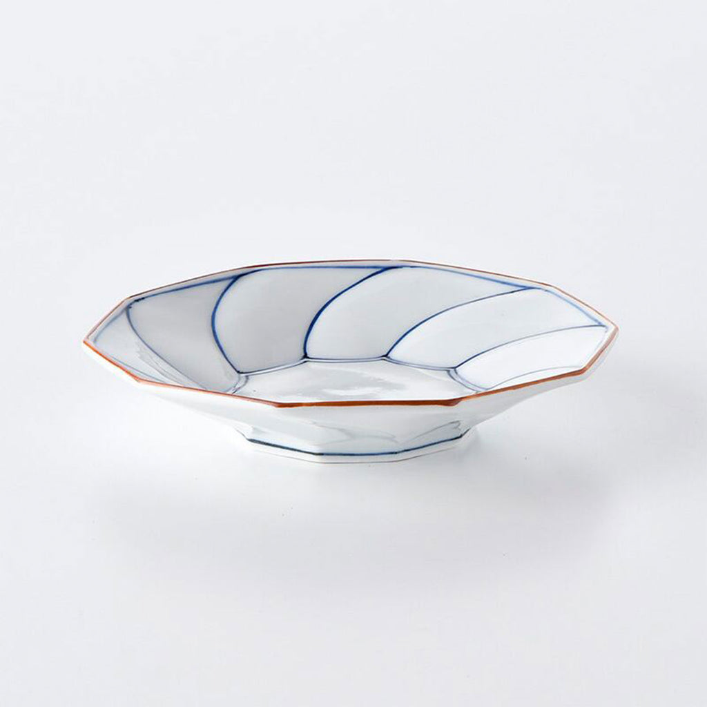 波佐美焼 | 磁器製皿 Φ15cm / 5.9inch ネジリ線 青