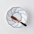 波佐美焼 | 磁器製皿 Φ15cm / 5.9inch ネジリ線 青