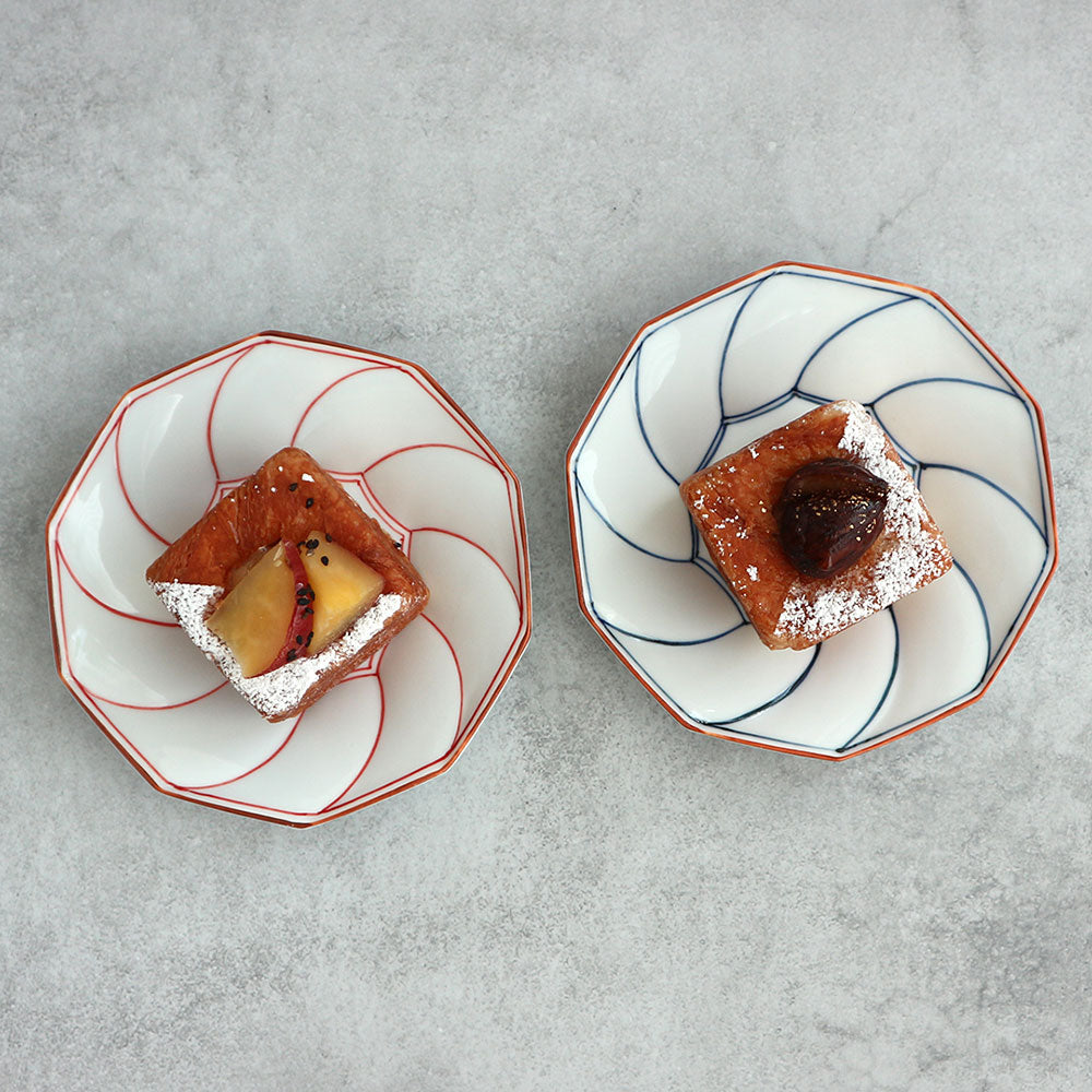 波佐美焼 | 磁器製皿 Φ15cm / 5.9inch ネジリ線 青