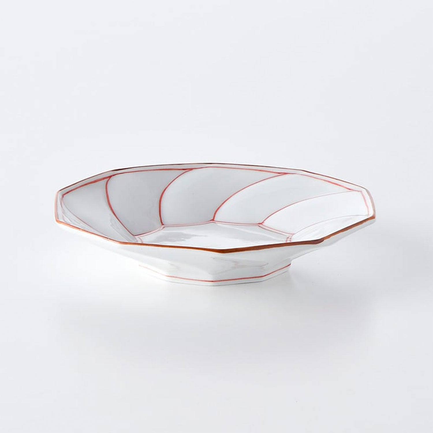 波佐美焼 | 磁器製皿 Φ15cm / 5.9inch ネジリ線 赤