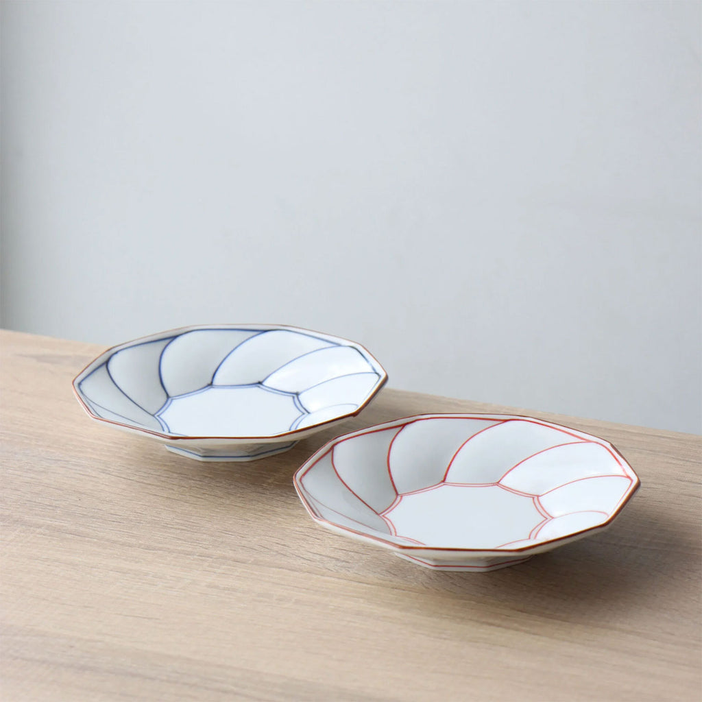 波佐美焼 | 磁器製皿 Φ15cm / 5.9inch ネジリ線 青