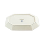 波佐美焼 | 磁器製 八角長方形 プレート 白 (手描き線 青) 日本製